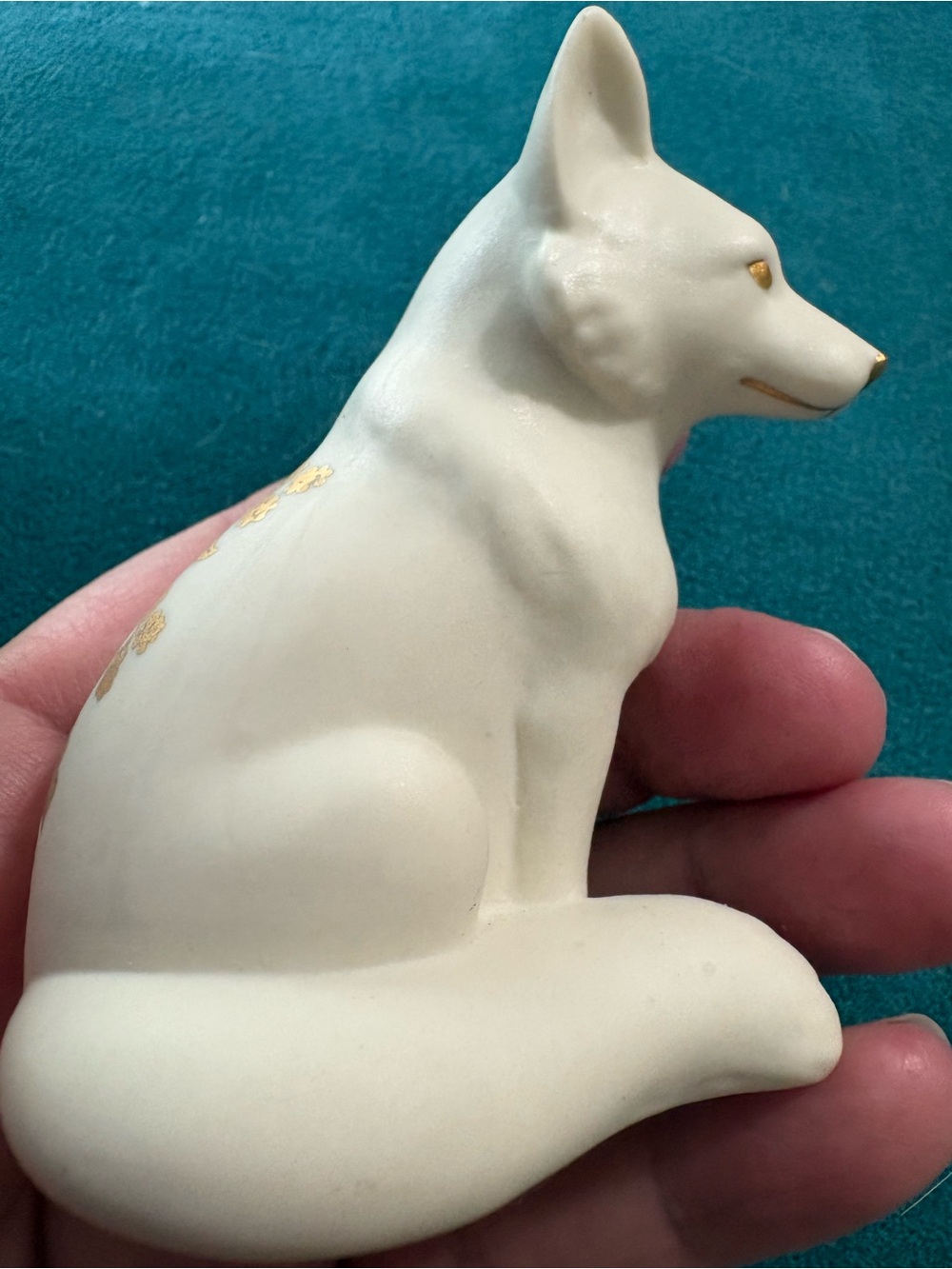 Lenox Everyday Wishes Fox Figurine 3” Gold Floral Design - Picture 9 of 10